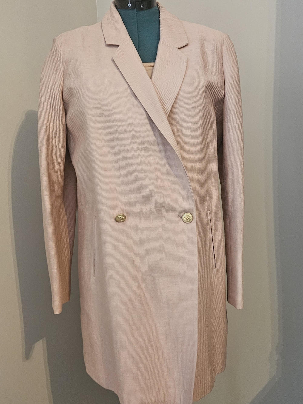 Black Tape_ Blush Pink Double-Breasted  Blazer